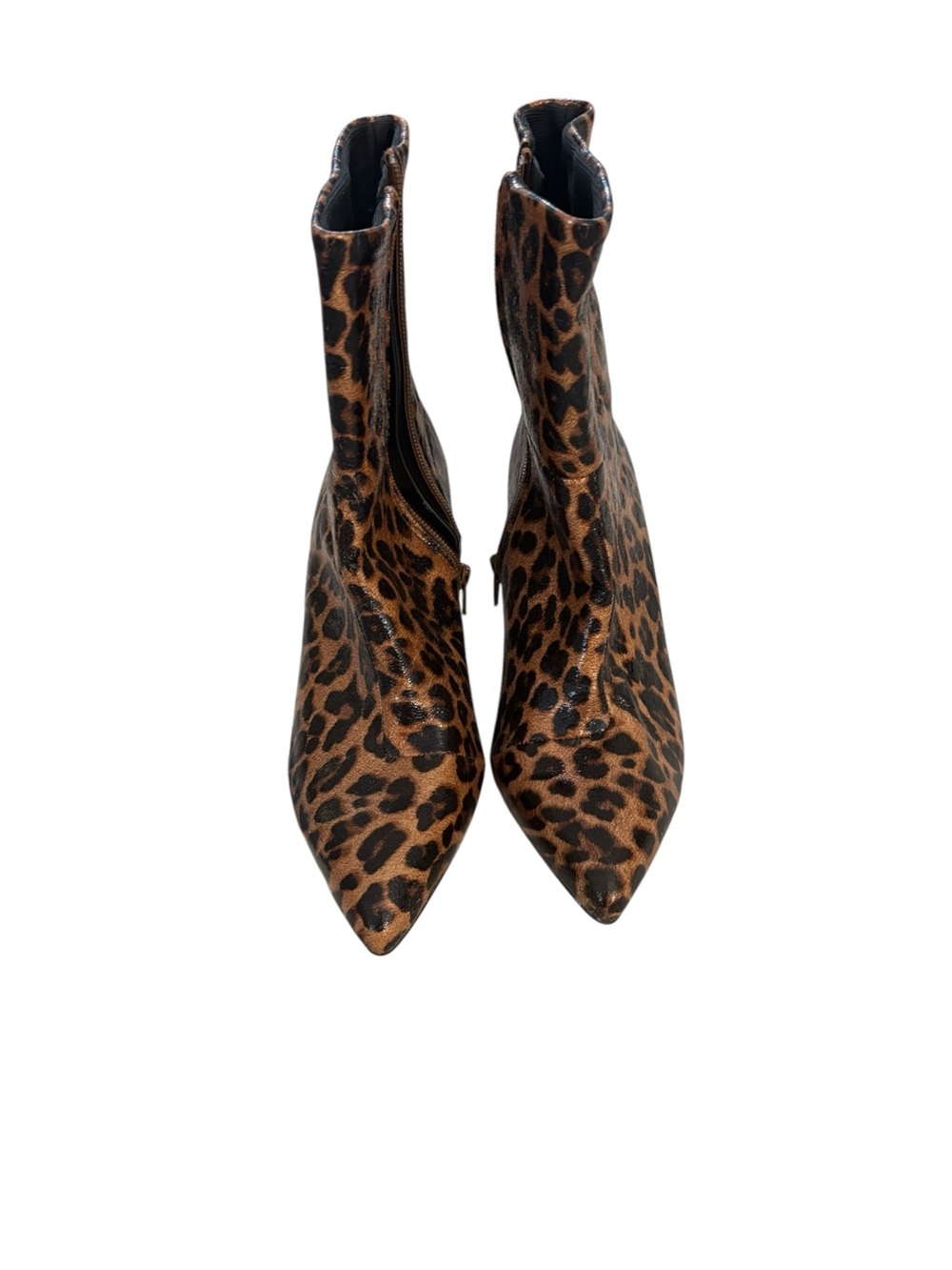 Dolce Vita Leopard-Print Pointed-Toe Ankle Boots - Brown & Black
